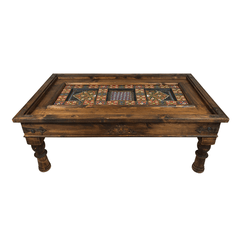 Mughal Hand Painted Solid Wood Coffee Table C25