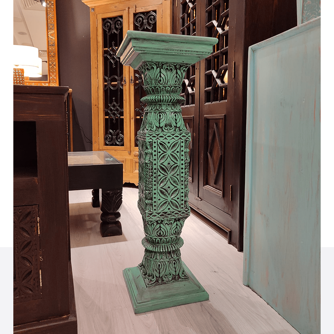 Indian Hand Carved Solid Wood Side Table 03