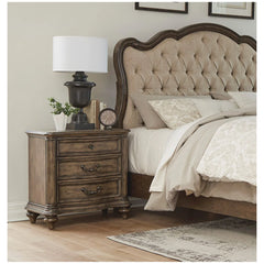 Indian Hand Carved 3 Drawers  Solid Wood Bedside Table 16