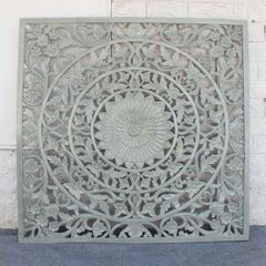 Dynasty Carved Wooden Wall Panel Sierra Head Board Bedhead Grey