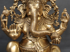 Indian Lord Ganesha Handmade Brass Statue