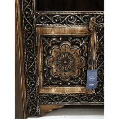 Mehrab Indian Hand Carved Solid Wood Bookshelf B25