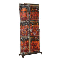 Mughal Hand Painted Reclaimed Wood Door On Stand 08