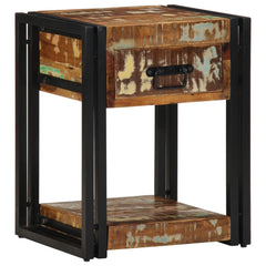 Earth Industrial   metal and wood Bedside Table 17