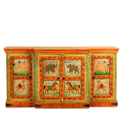 Pandora Indian Hand Painted Solid Wood Sideboard