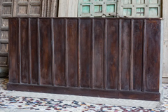 Antique Indian Jali Hand Carved Solid Wooden Sideboard Blackwash 203x45x100cm A0341