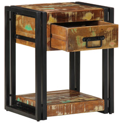 Earth Industrial   metal and wood Bedside Table 17