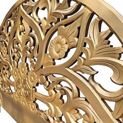 Hand Carved King Size Bed Headboard Bed Head Gold Finish