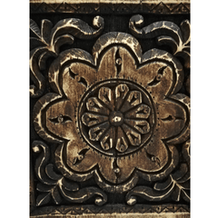 Mehrab Indian Hand Carved Solid Wood Bookshelf B25