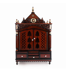 Sheesham Wood Handmade Mandir Home Temple In Brown