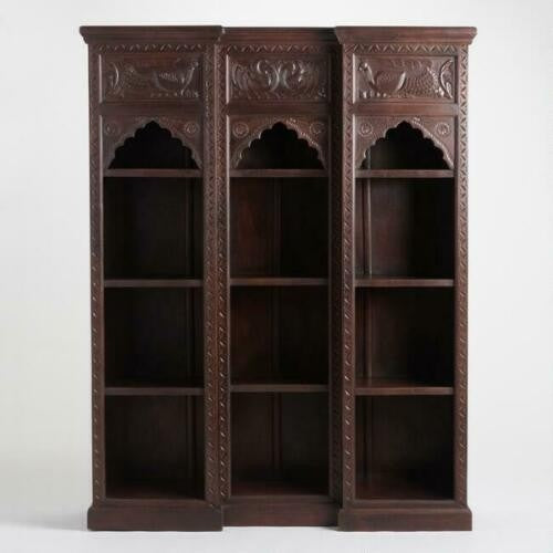 Mehrab Indian Carved bookshelf Arch Window Antique style Jharokha book display shelf B07  -  