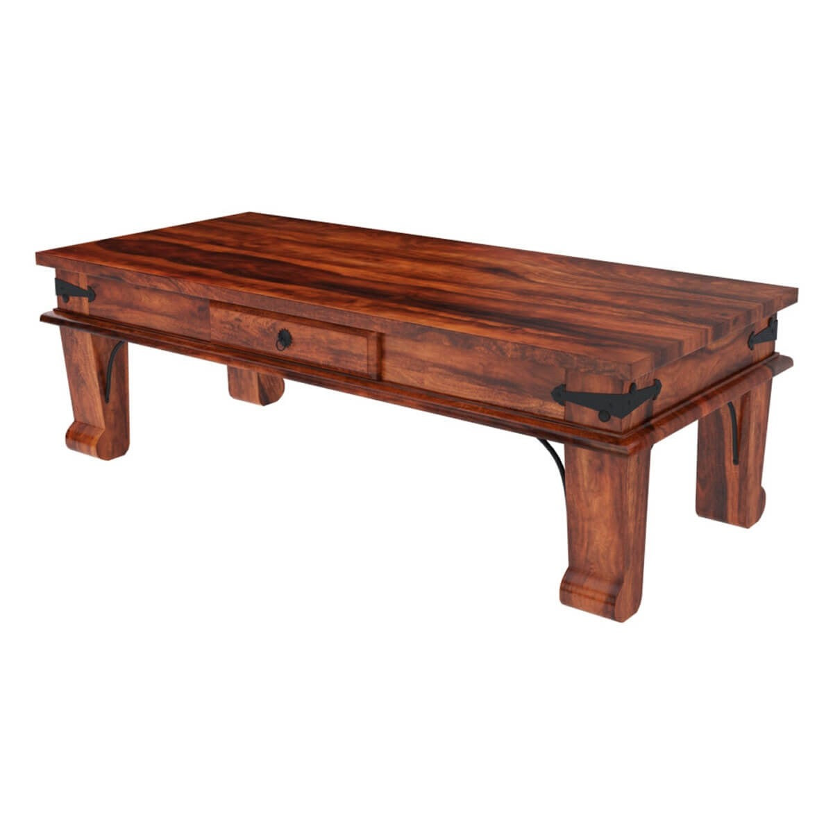 Avalon Rustic Solid Wood Coffee Table With Drawer