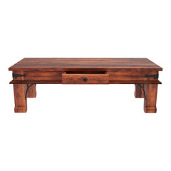 Avalon Rustic Solid Wood Coffee Table With Drawer