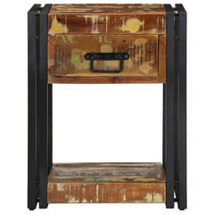 Earth Industrial   metal and wood Bedside Table 17