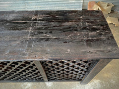 Antique Indian Jali Hand Carved Solid Wood Console Hall Table