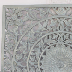 Dynasty Carved Wooden Wall Panel Sierra Head Board Bedhead Grey