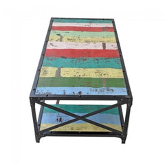 Angle Industrial French Coffee Table Reclaimed 135x70cm