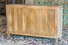 Antique Indian Jali Hand Carved Solid Wooden Sideboard Whitewash 152x45x91cm A0377