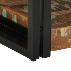 Earth Industrial   metal and wood Bedside Table 17
