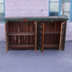 Reclaimed wood Metal Curly Jali Sideboard