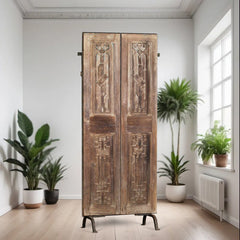 Rustica Reclaimed Solid Wood Door On Stand 09