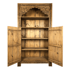Mehrab Indian Hand Carved Solid Wood Bookshelf B26