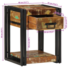 Earth Industrial   metal and wood Bedside Table 17