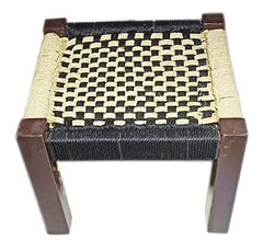 Indian Solid Wood Handmade Charpai Khat Manjhi Woven Charpai Ottoman Stool