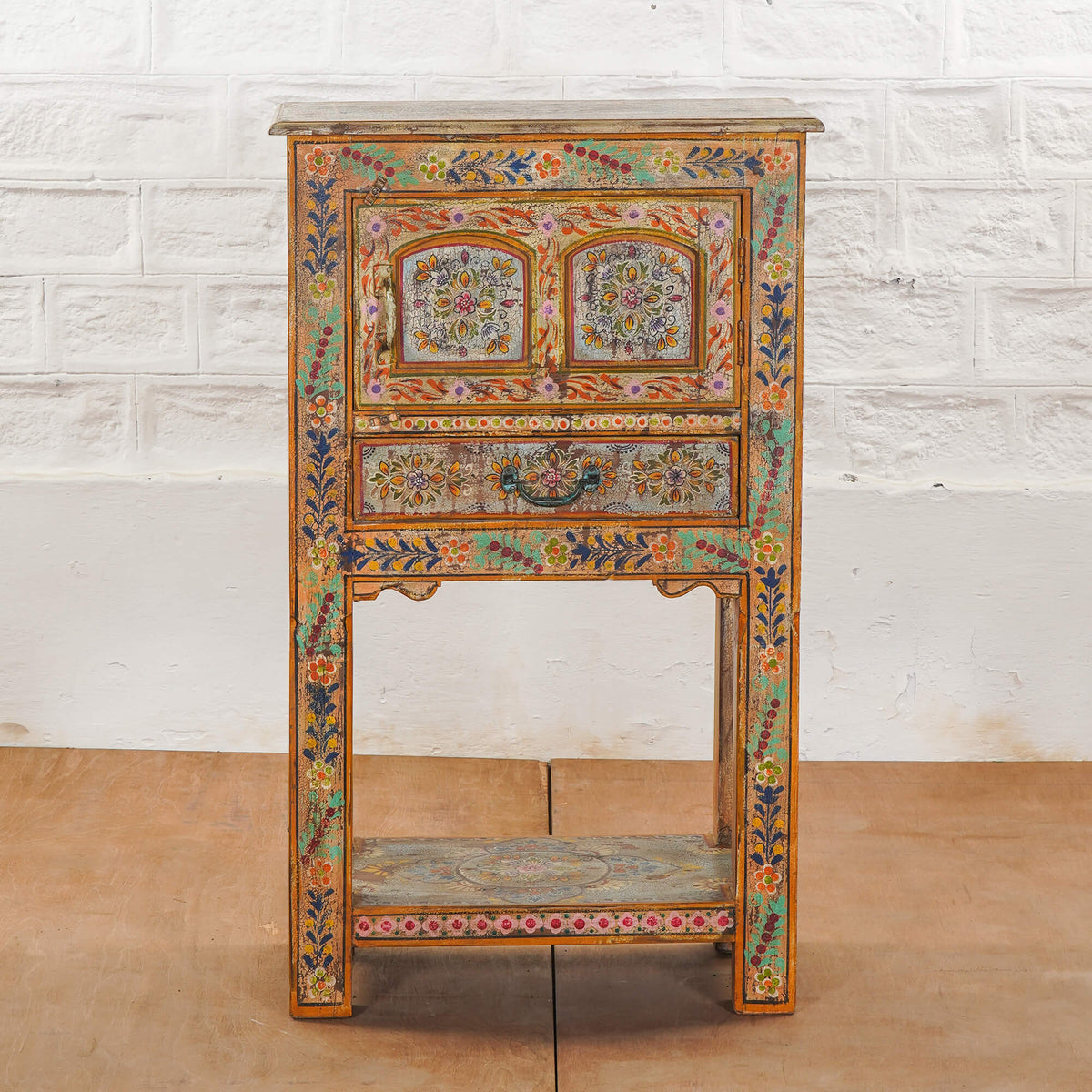 Pandora Hand Painted Solid Wood Cabinet Multicolour