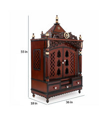 Sheesham Wood Handmade Mandir Home Temple In Brown