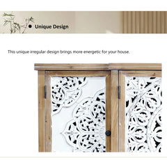 Indian Handmade Solid Wood 4 Doors Carved Sideboard