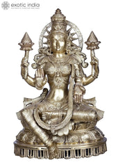 Indian Lord Goddess Lakshmi Brass Statue