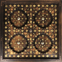 Indian Antique Brass Work Solid Wood Coffee Table C44