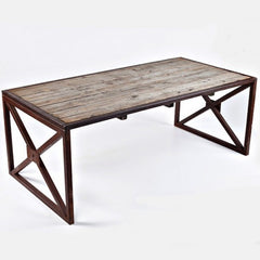 Angle Industrial French Style Rustic Coffee Table Natural 120x60cm