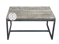 Industrial Metal Factory Indian Solid Wood Coffee Table Natural