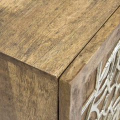 Indian Hand Carved 3 Door Solid Wood Sideboard