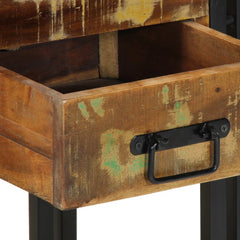 Earth Industrial   metal and wood Bedside Table 17