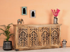 Kalah Hand Carved Solid Wooden Sideboard Buffet 90x180x40cm KLA0148  -  