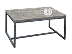 Industrial Metal Factory Indian Solid Wood Coffee Table Natural