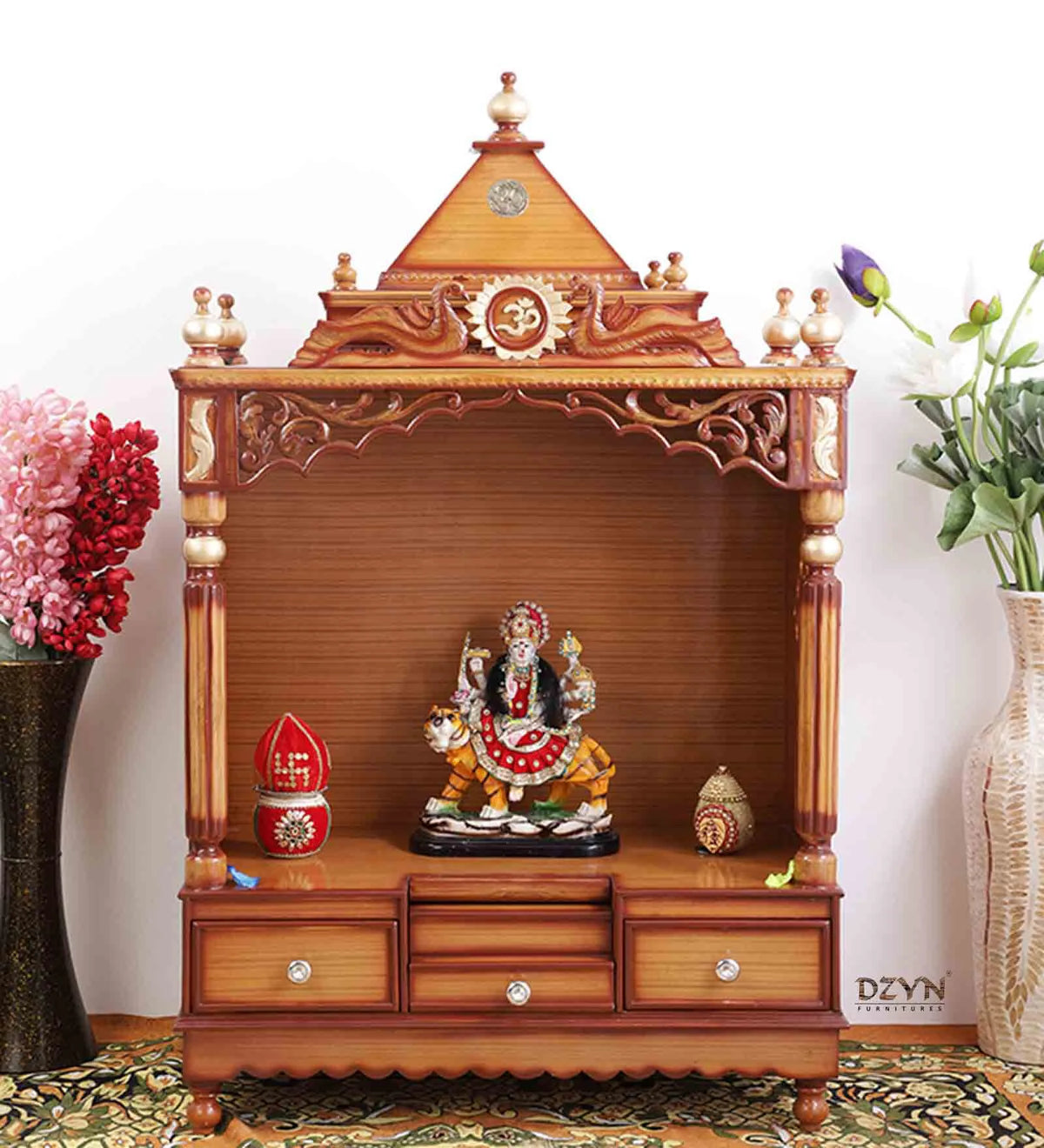 Sheesham Wood Handmade Mandir Home Temple In Brown