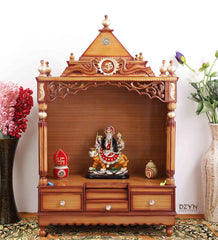 Sheesham Wood Handmade Mandir Home Temple In Brown