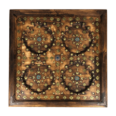 Indian Antique Brass Work Solid Wood Coffee Table C45