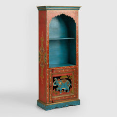 Mehrab Indian Carved bookshelf Arch Window Antique style Jharokha book display shelf B09  -  