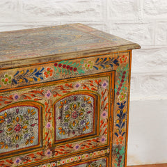 Pandora Hand Painted Solid Wood Cabinet Multicolour