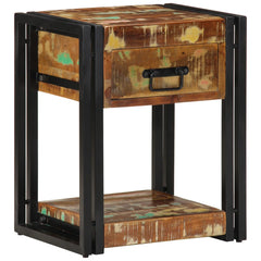 Earth Industrial   metal and wood Bedside Table 17