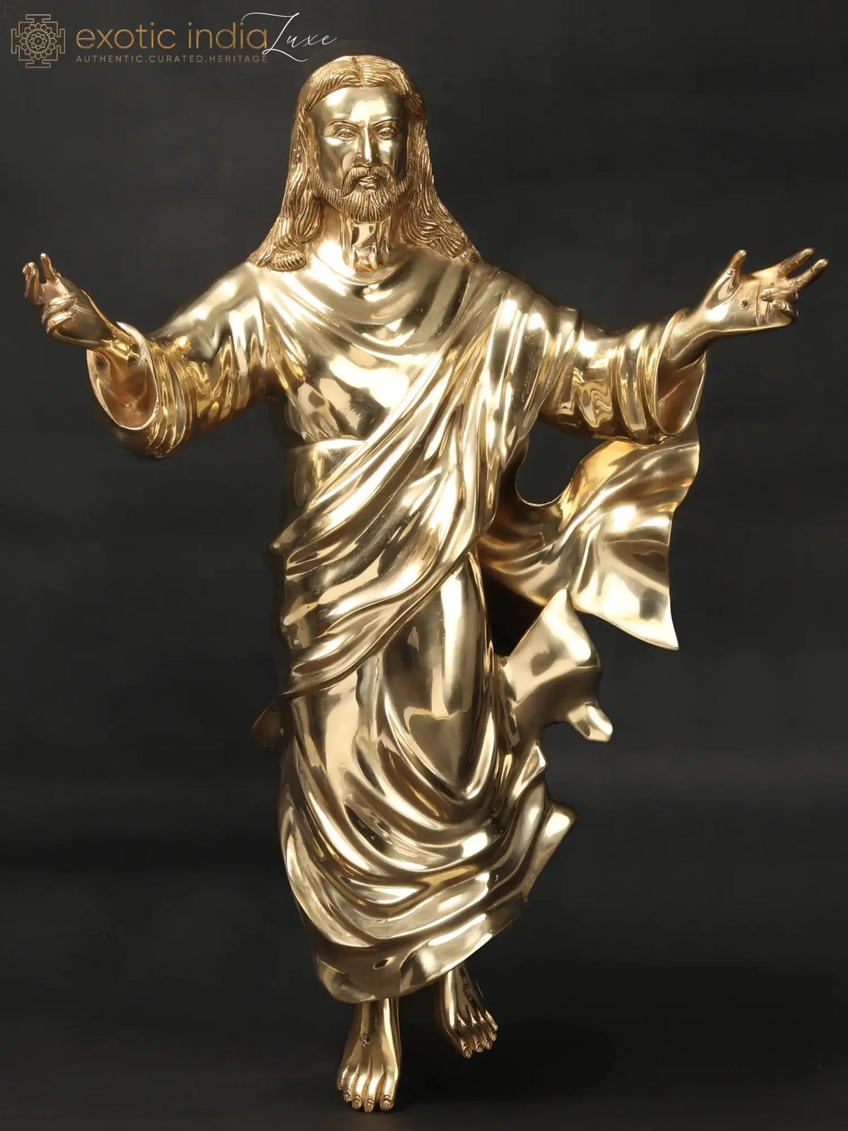 Wall Hanging Jesus Christ Idol In Brass Statue