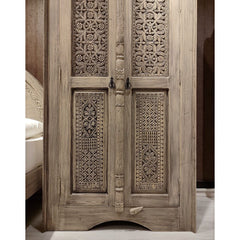 Indian Hand Carved Solid Wooden Cupboard Wardrobe D29
