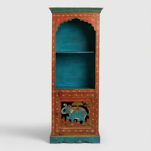 Mehrab Indian Carved bookshelf Arch Window Antique style Jharokha book display shelf B09  -  