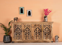 Kalah Hand Carved Solid Wooden Sideboard Buffet 90x180x40cm KLA0148  -  