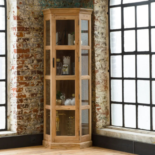 The Attic Ines Solid Wood Bookshelf and Kitchen Cabinet Natural